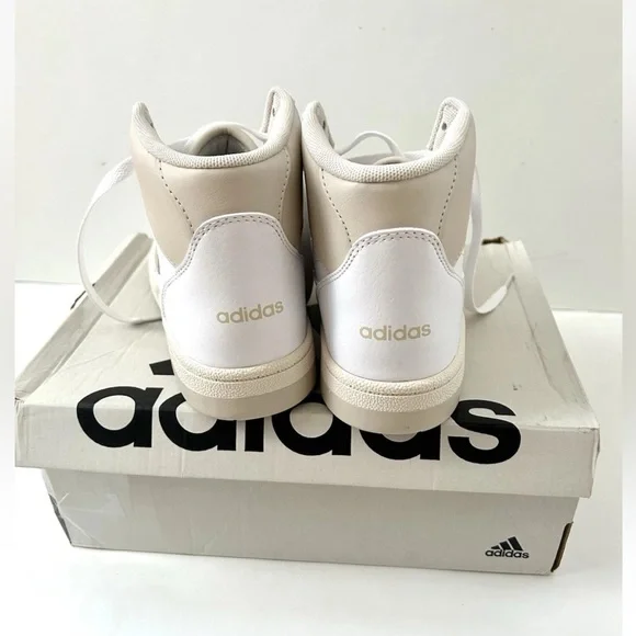 Adidas Break Start Mid Sneaker White Beige Lace Up Women's NWB Size 7 - Picture 5 of 14